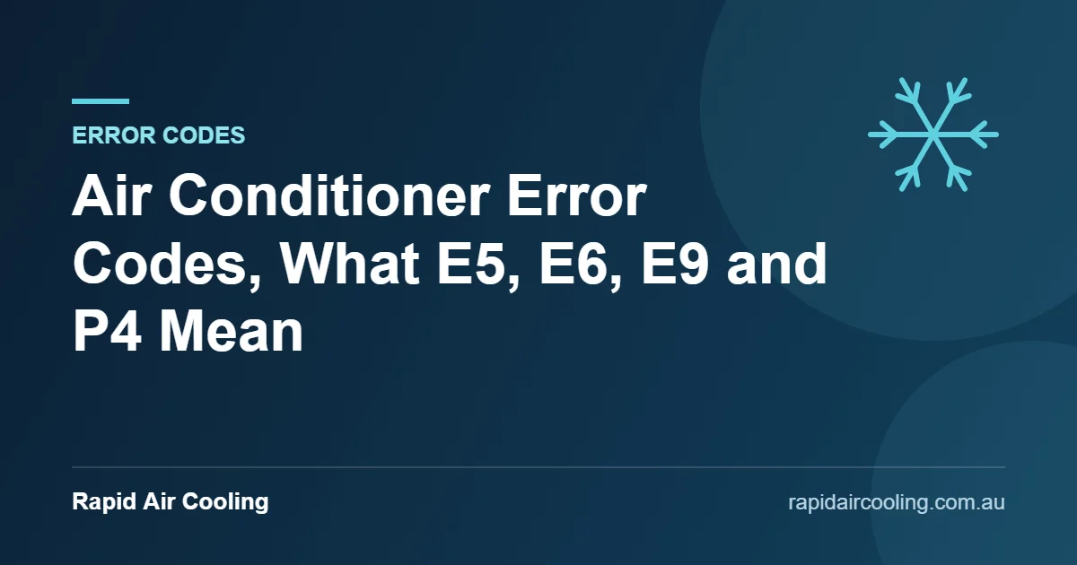 Air conditioner error codes guide by Rapid Air Cooling