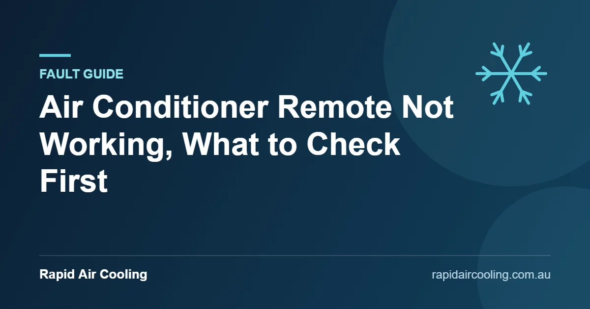 Air conditioner remote not working guide by Rapid Air Cooling