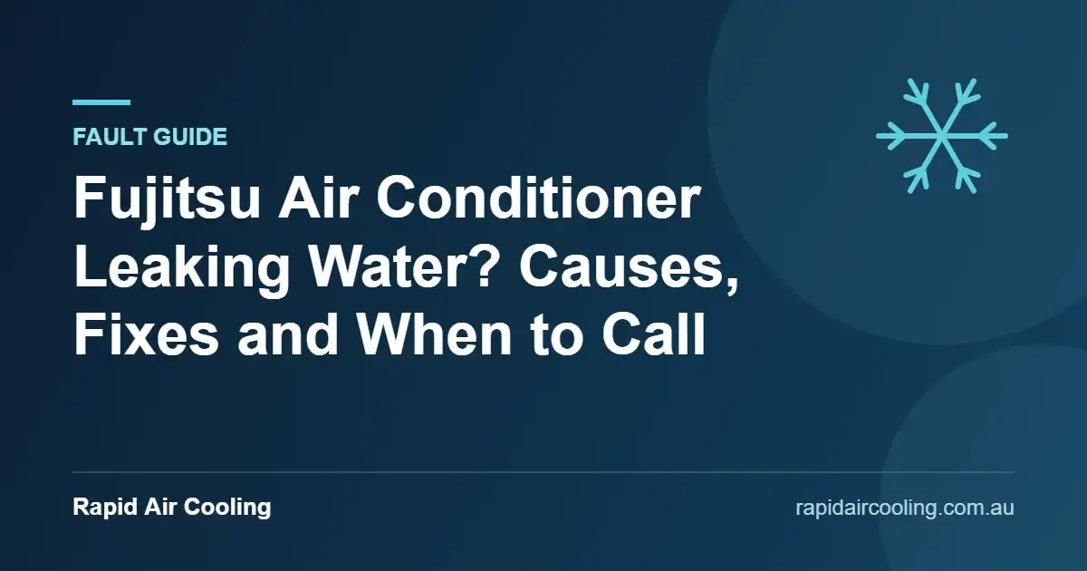 Fujitsu air conditioner leaking water guide by Rapid Air Cooling