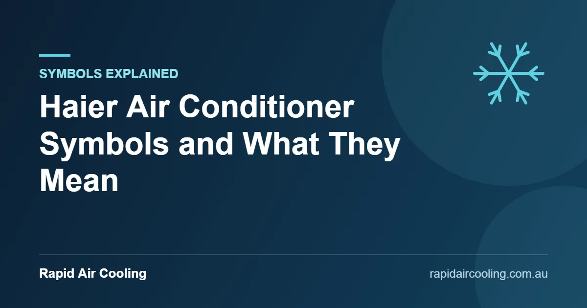 Haier air conditioner symbols guide by Rapid Air Cooling