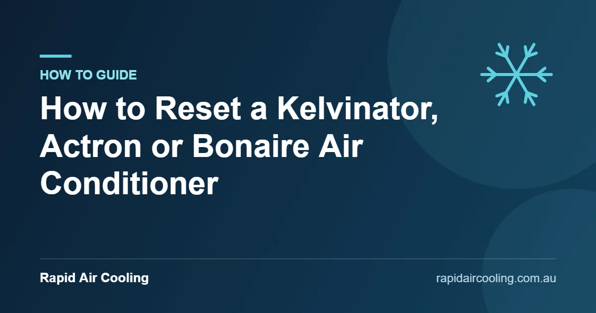 How to reset air conditioner guide by Rapid Air Cooling