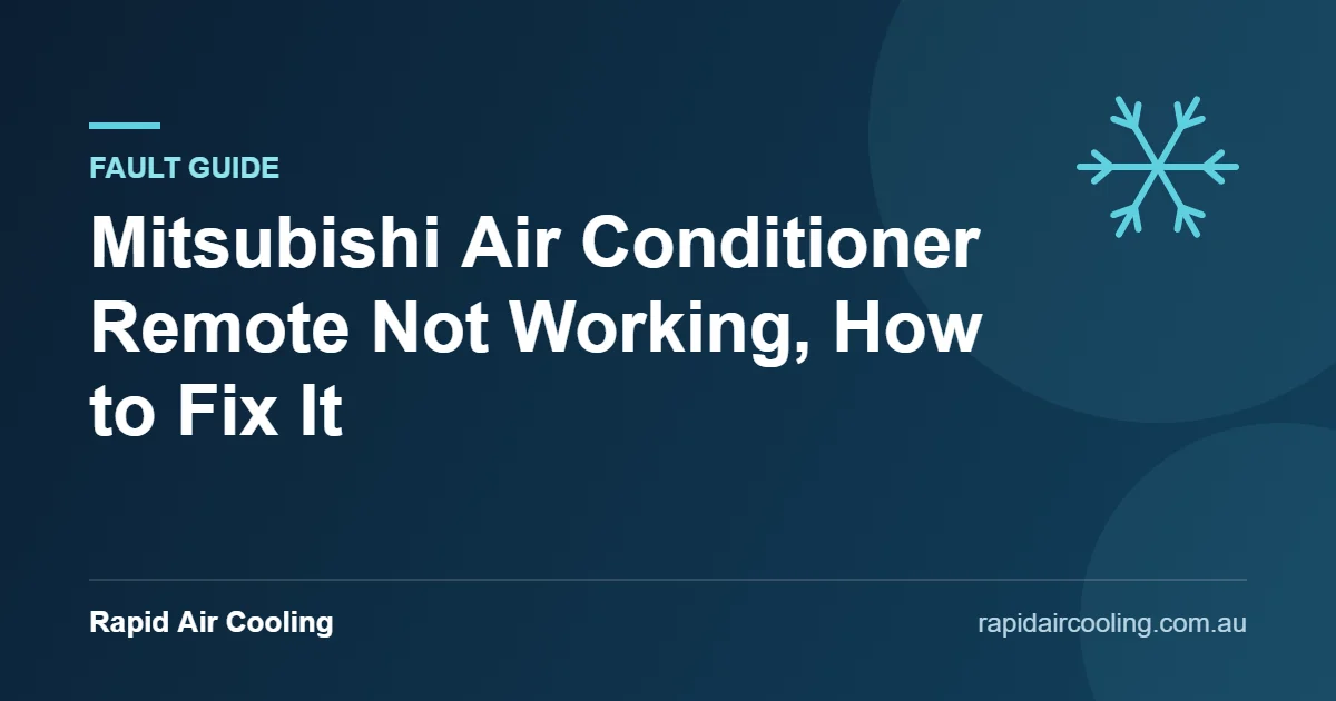 Mitsubishi remote not working guide by Rapid Air Cooling