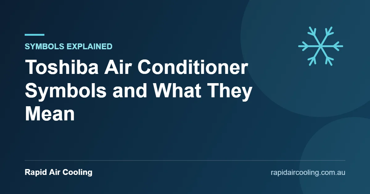 Toshiba air conditioner symbols guide by Rapid Air Cooling